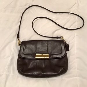 Purple Leather Coach Crossbody Purse