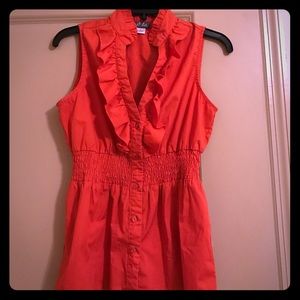 Cute Ruffles Sleeveless Blouse-Size Small