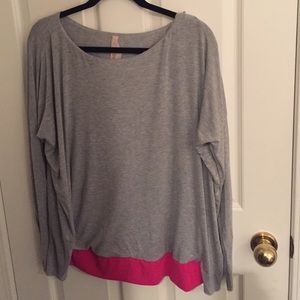 Bailey44 Gray with Pink Band Tunic