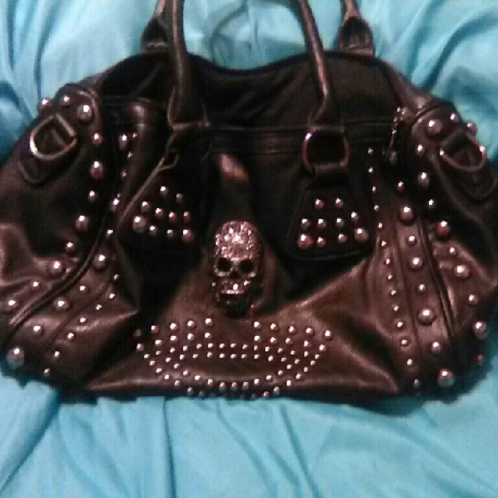 Black leather purse