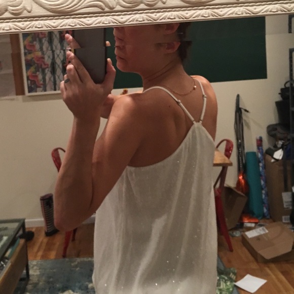 Greylin brand new White sequin razorback tank - Picture 4 of 4
