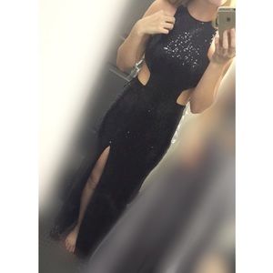 Black Sequin Prom Dress