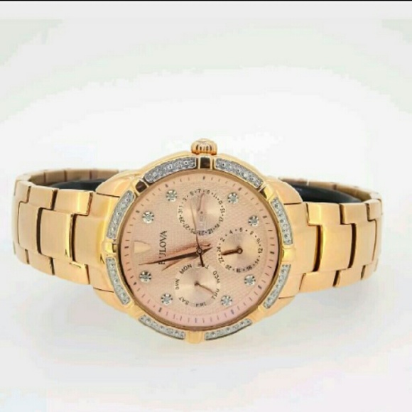 NWT Bulova diamond rose gold watch