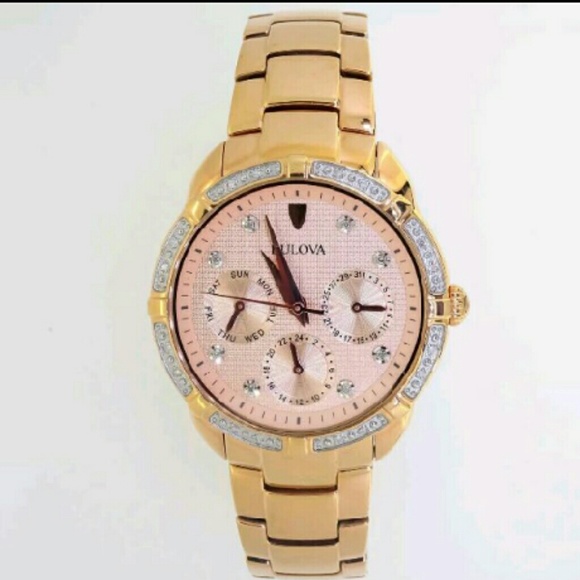 NWT Bulova diamond rose gold watch