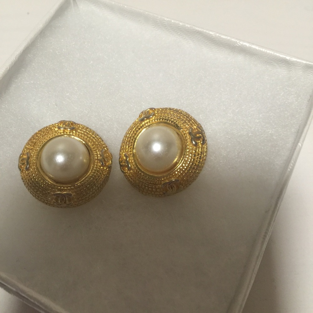 Authentic Chanel Pearl Earrings