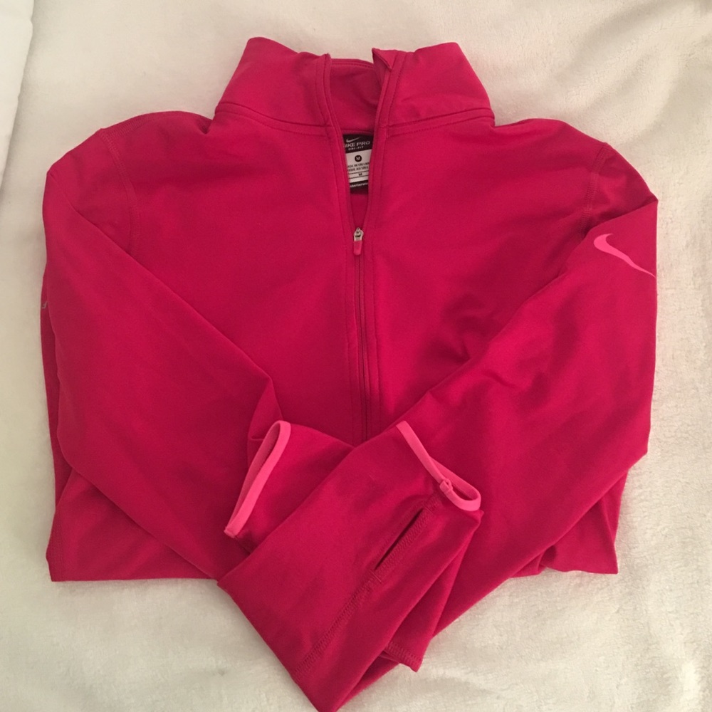 Nike Pro Fuchsia Quarter Zip Pullover