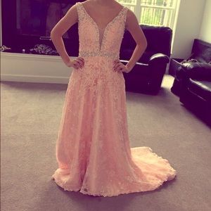 Size 2 pink prom dress with train