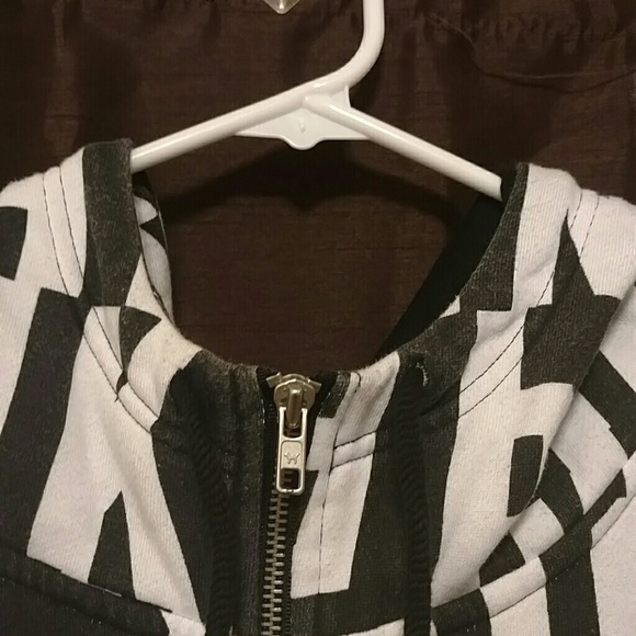 Black and white victoria secret zip up hoodie - Picture 2 of 4