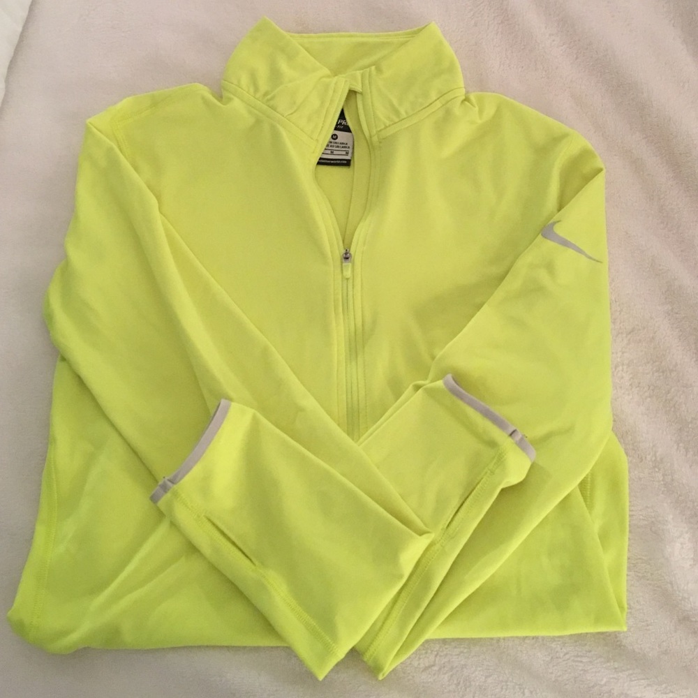 Nike Pro Neon Yellow Quarter Zip Pullover