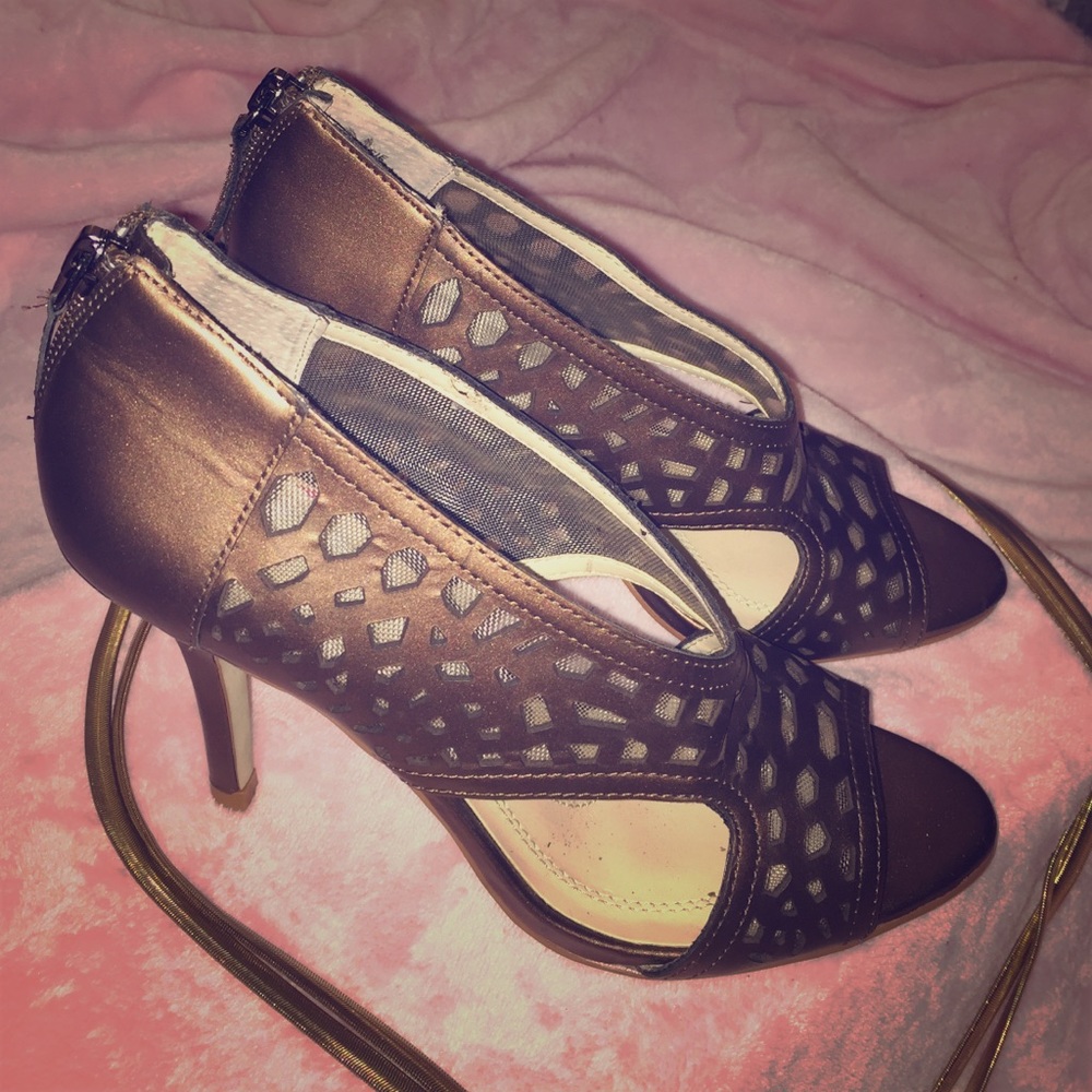 Cute copper brown chic heels