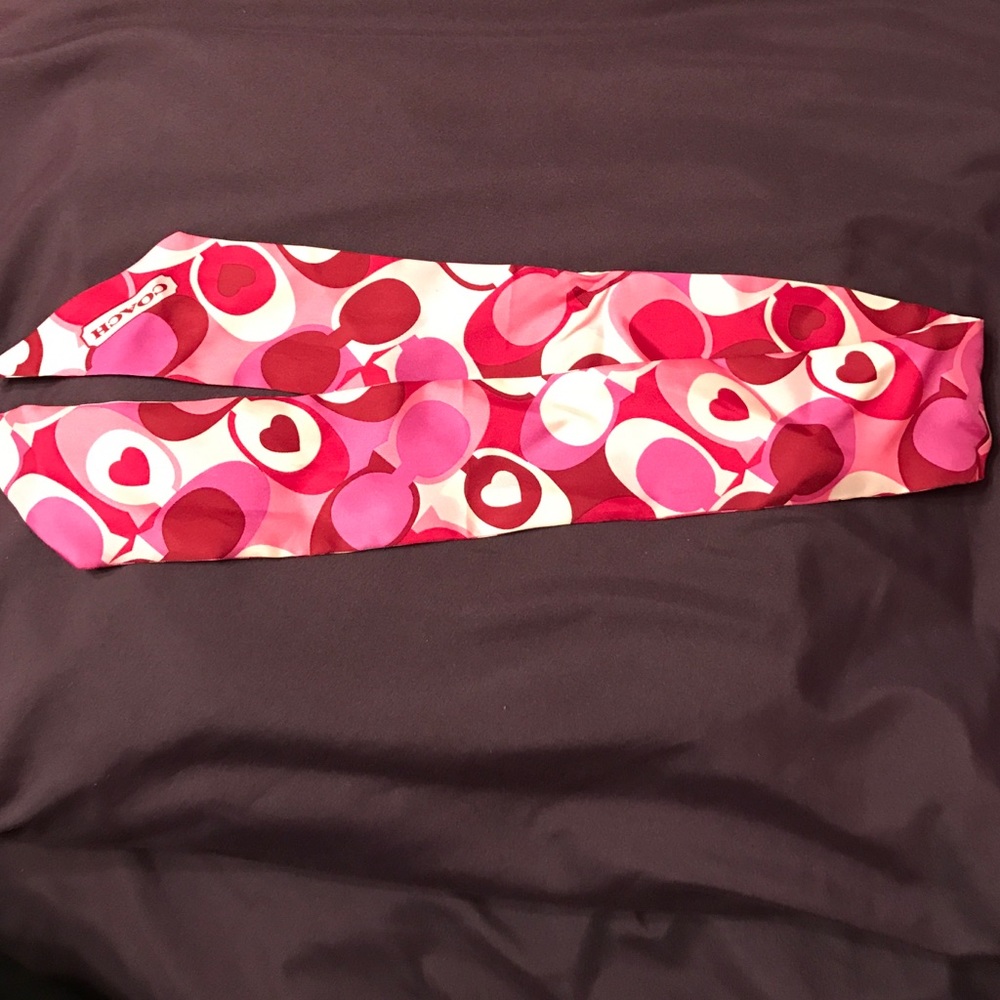 Coach Pink C's and hearts necktie or headband