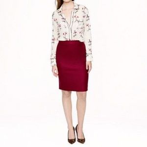 J.Crew Burgundy Wool Skirt