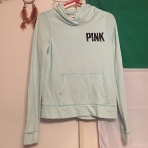 XS light blue PINK Victorias Secret hoodie pullove
