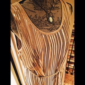 Gold Leaf Drop-Waist "Flapper" Sleeveless Dress