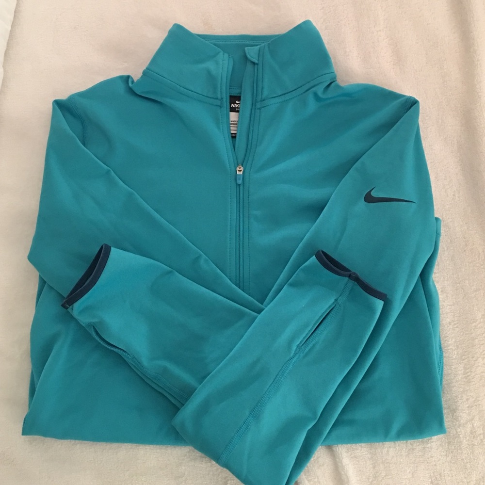 Nike Pro Turquoise Quarter Zip Pullover