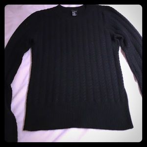 Black theory cable knit cashmere sweater