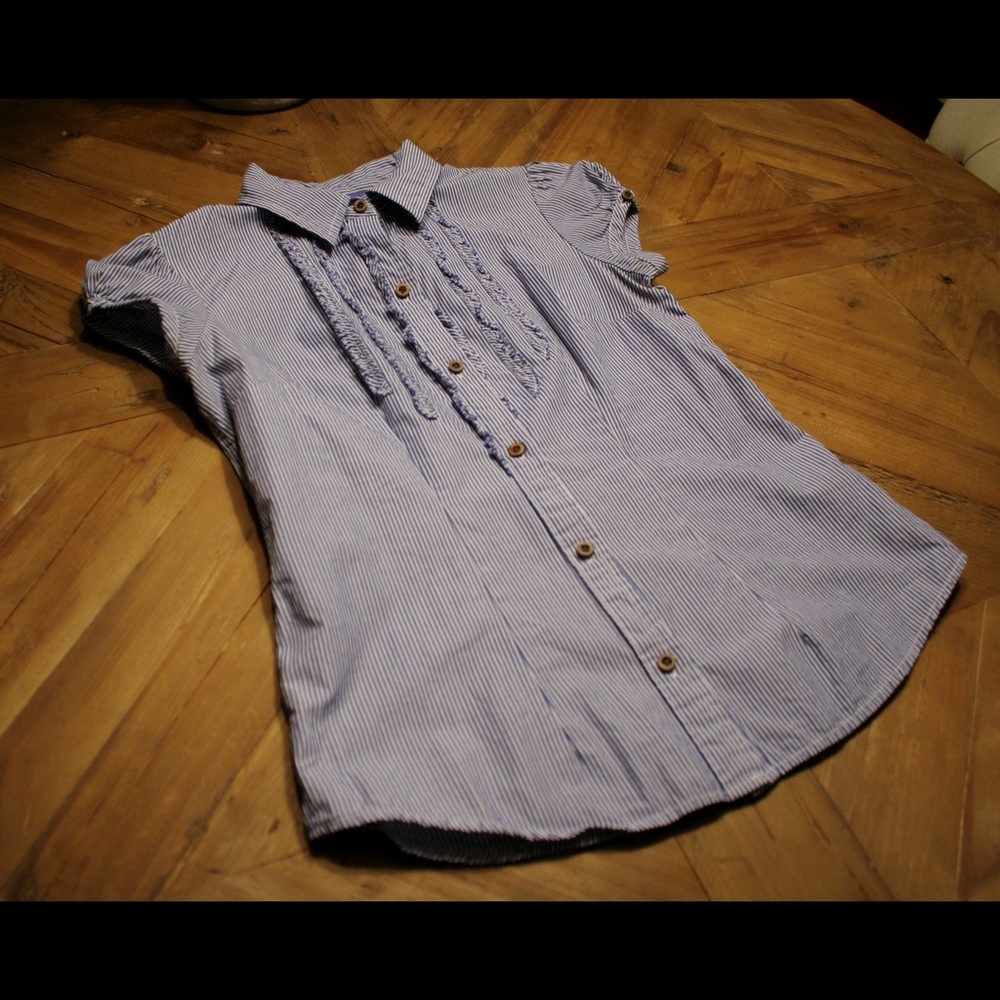 American Eagle Outfitters Riffle Blue Shirt sz 2