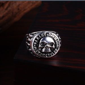 Harley Davidson Tough guy punk style skull ring