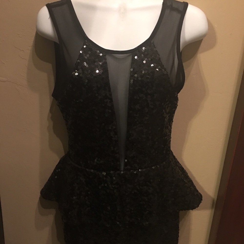 Black Sequins BEBE Dress