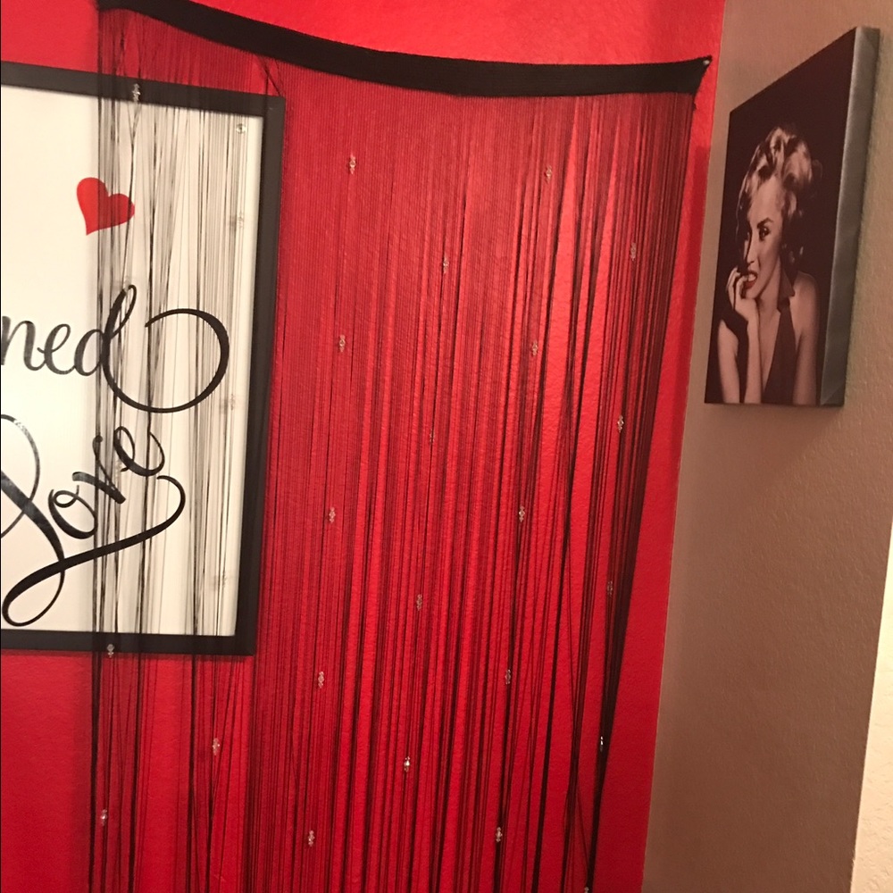 Black diamond beaded curtain