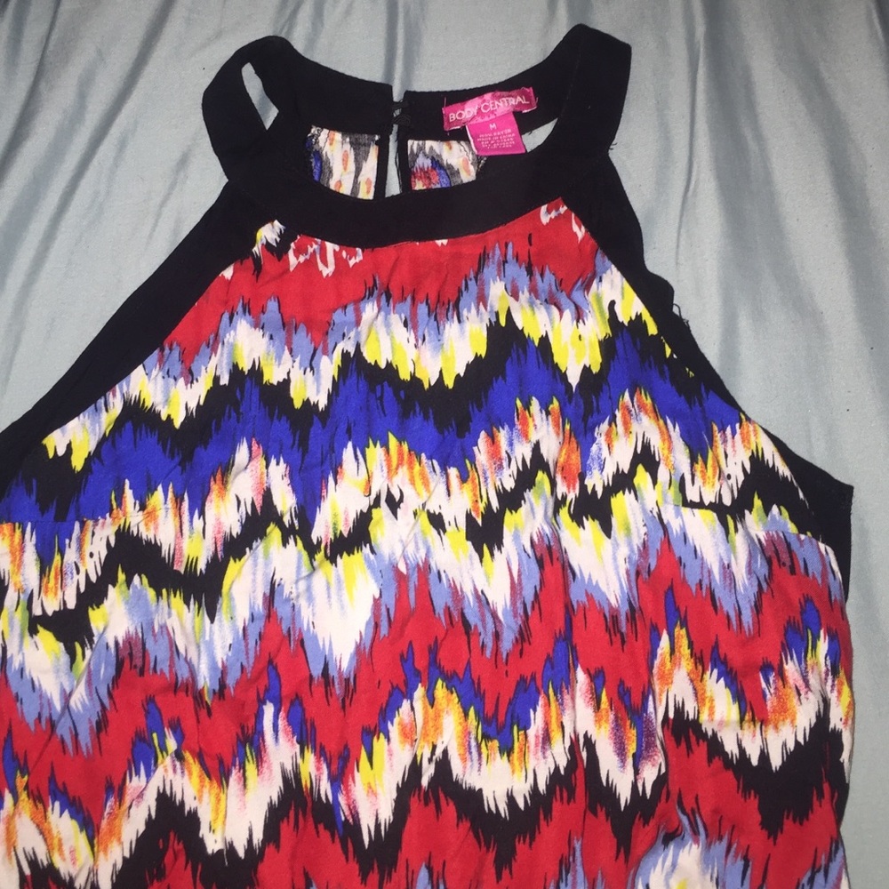 High neck multicolored romper