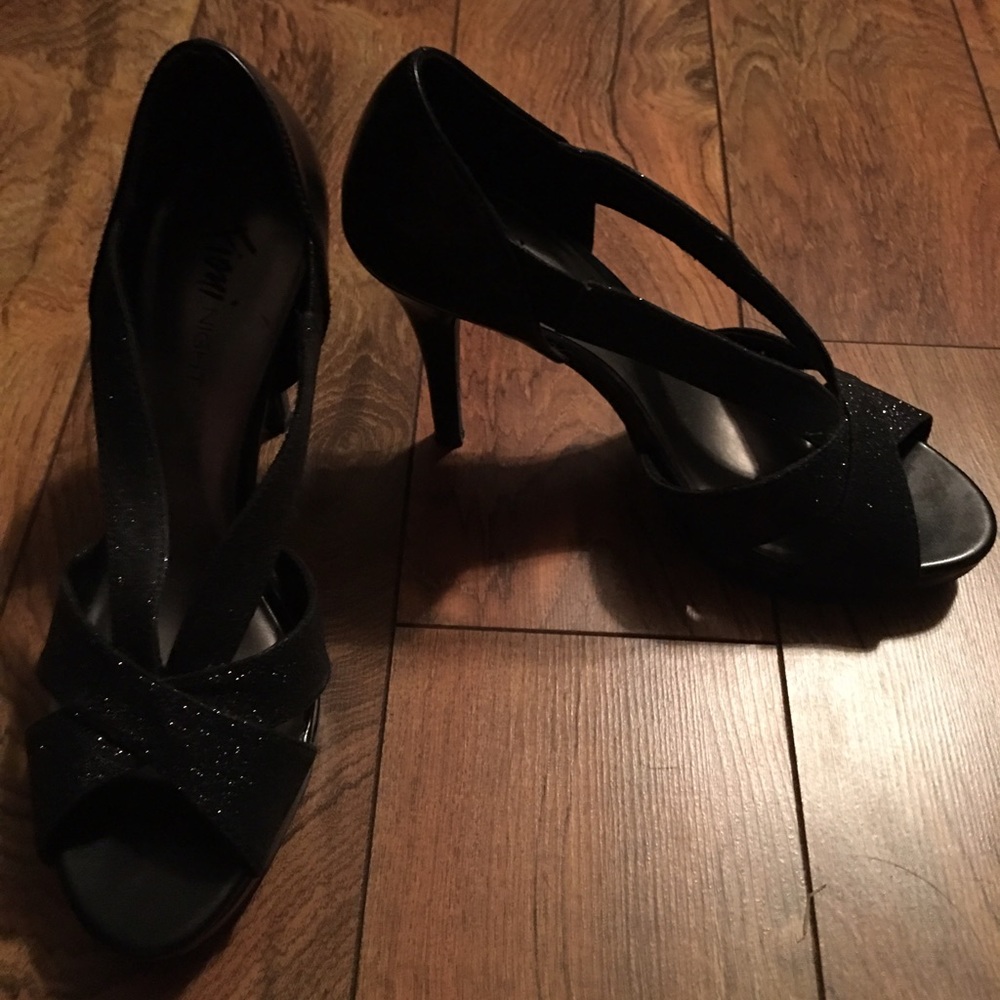 REDUCED!! Jet Black Fioni Night Heels