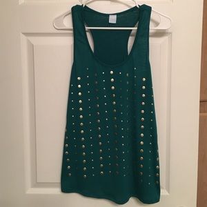 Green tank with Gold detail