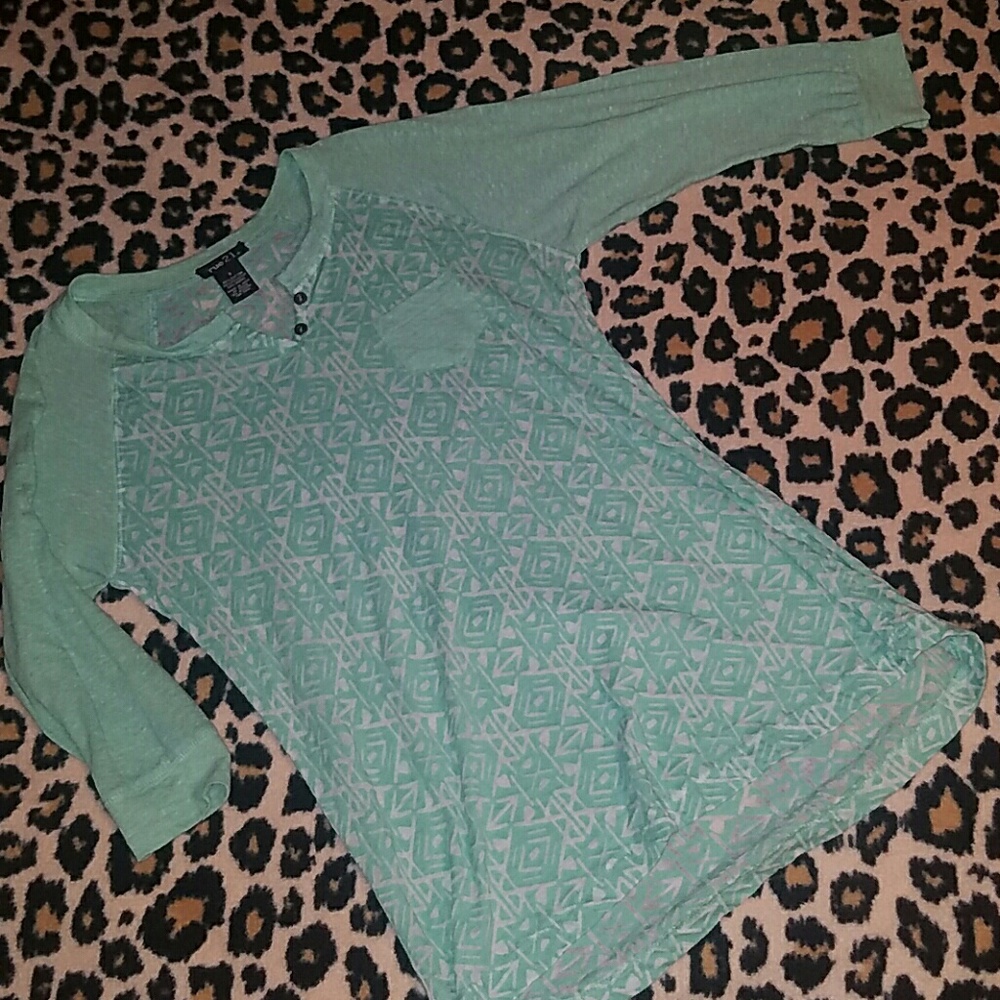 Mint Aztec top