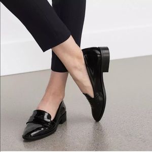 Zara patent loafers