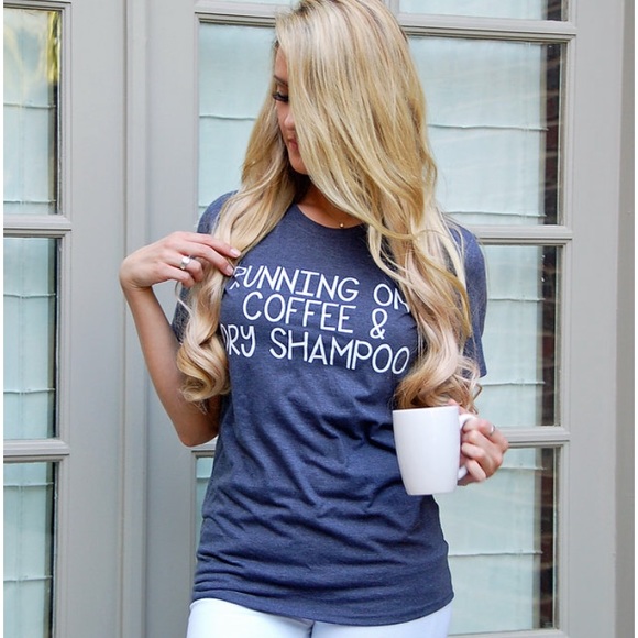 Last 1! LARGE Coffee & Dry Shampoo tee - Picture 3 of 5