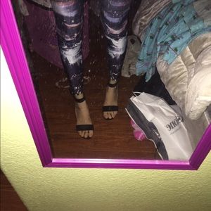 Single strap black heels