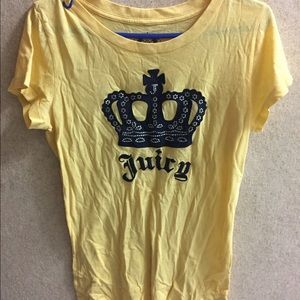 yellow juicy couture loose t-shirt bedazzled.