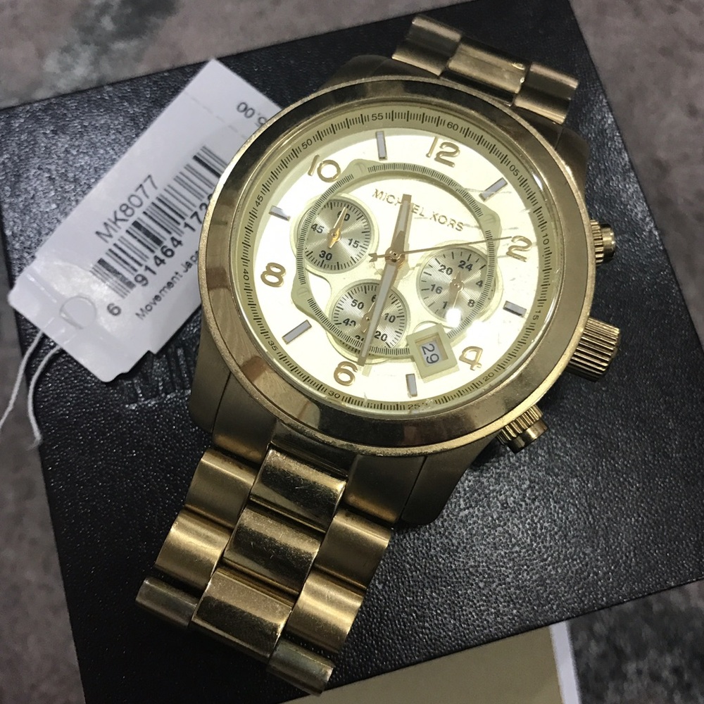 💰Sold on Ebay💰MK Runway Gold Tone Watch