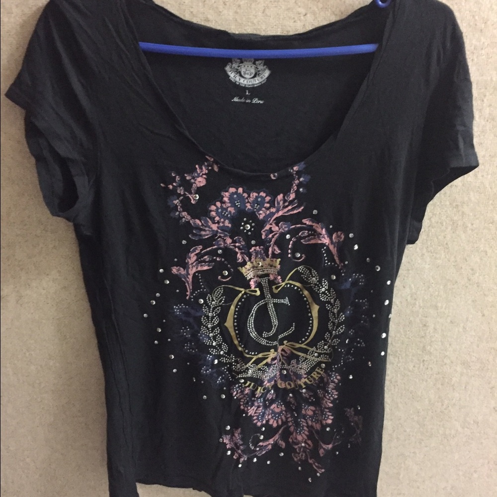 Black/Navy Juicy Couture crystallized short sleeve