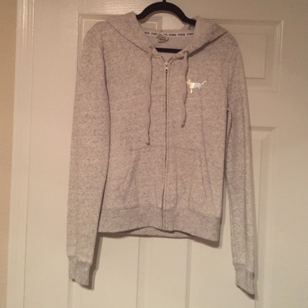VS Pink light grey hoodie
