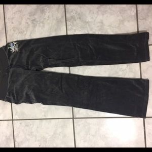 Black Juicy Couture velour pants with design