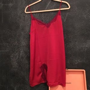 RED LACE SLIP DRESS