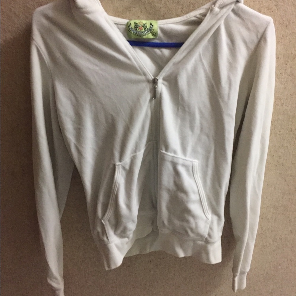 White Juicy Couture velour zip up