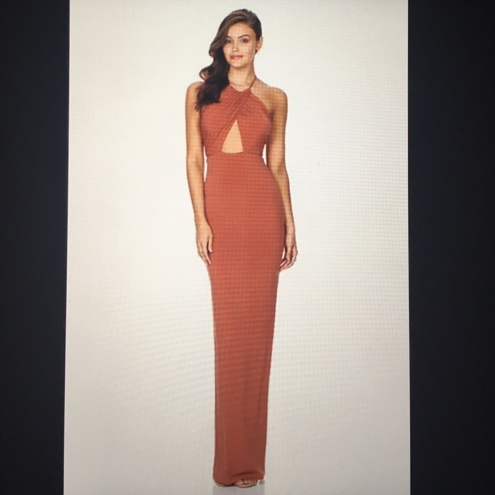 Nookie orange long fitted dress. Worn only once!