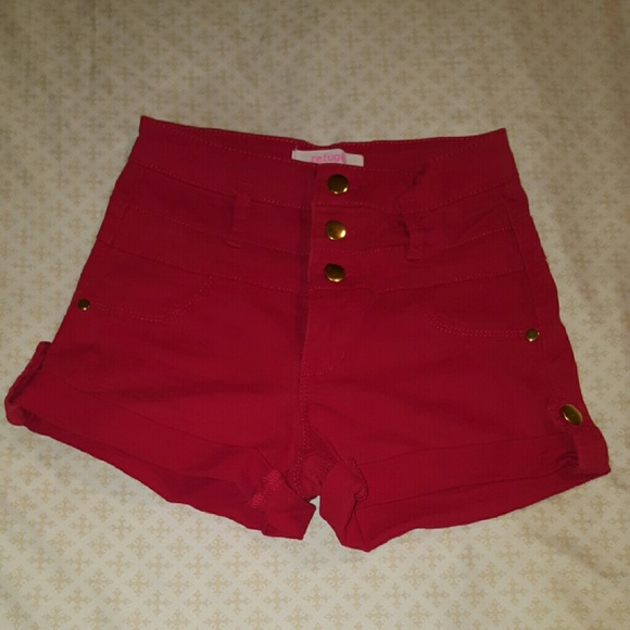 Red high waited shorts - Picture 3 of 3