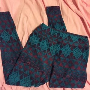 Lularoe leggings tribal one size blue purple 🦄