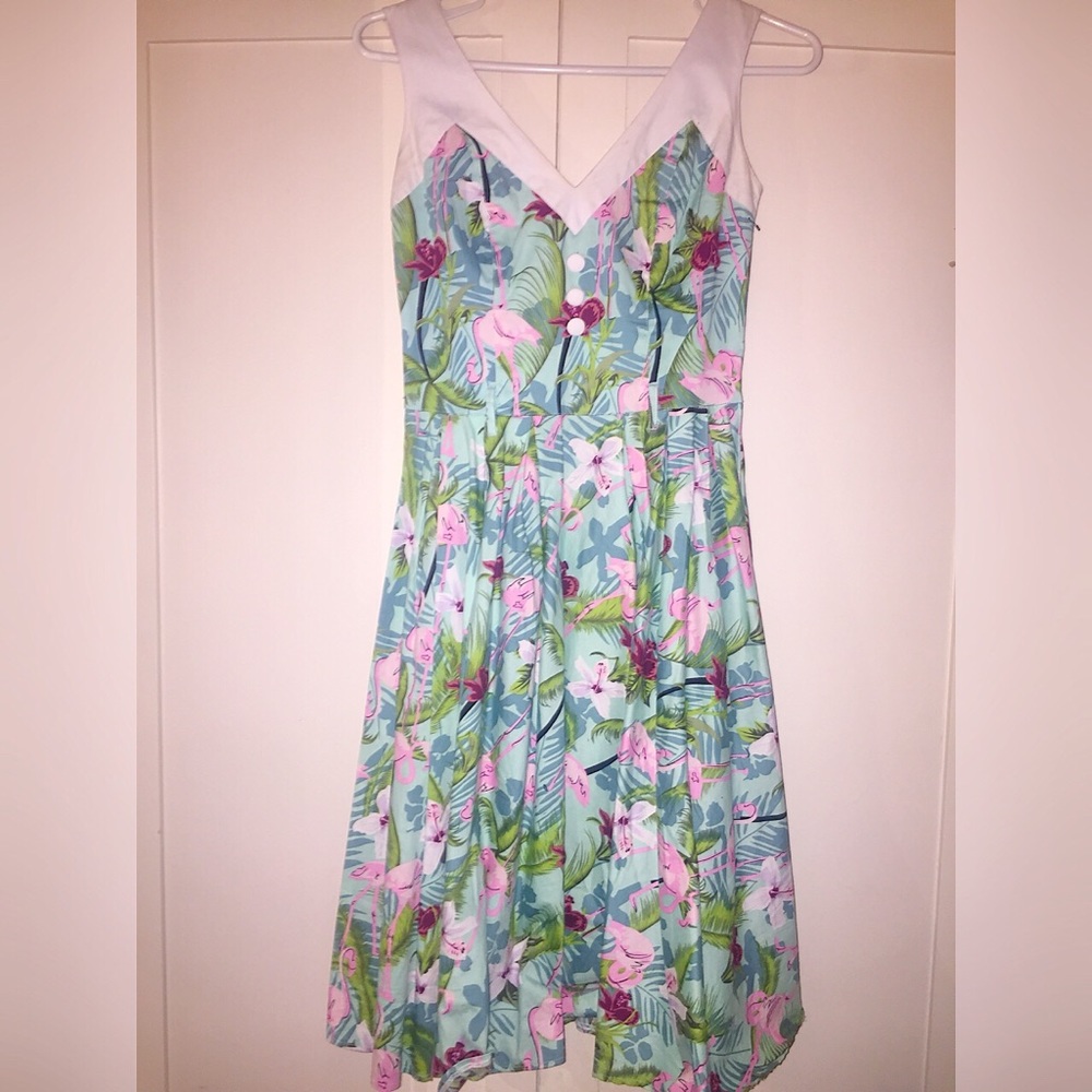 Hell Bunny flamingo swing dress