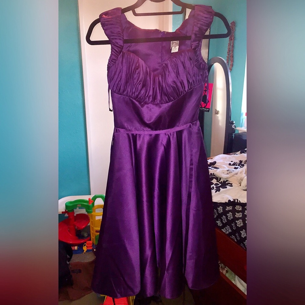 Purple Unique Vintage Swing Dress