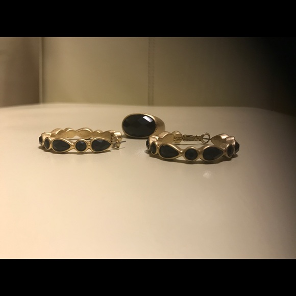 Lia Sophia sapphire (color) earrings & ring - Picture 6 of 7