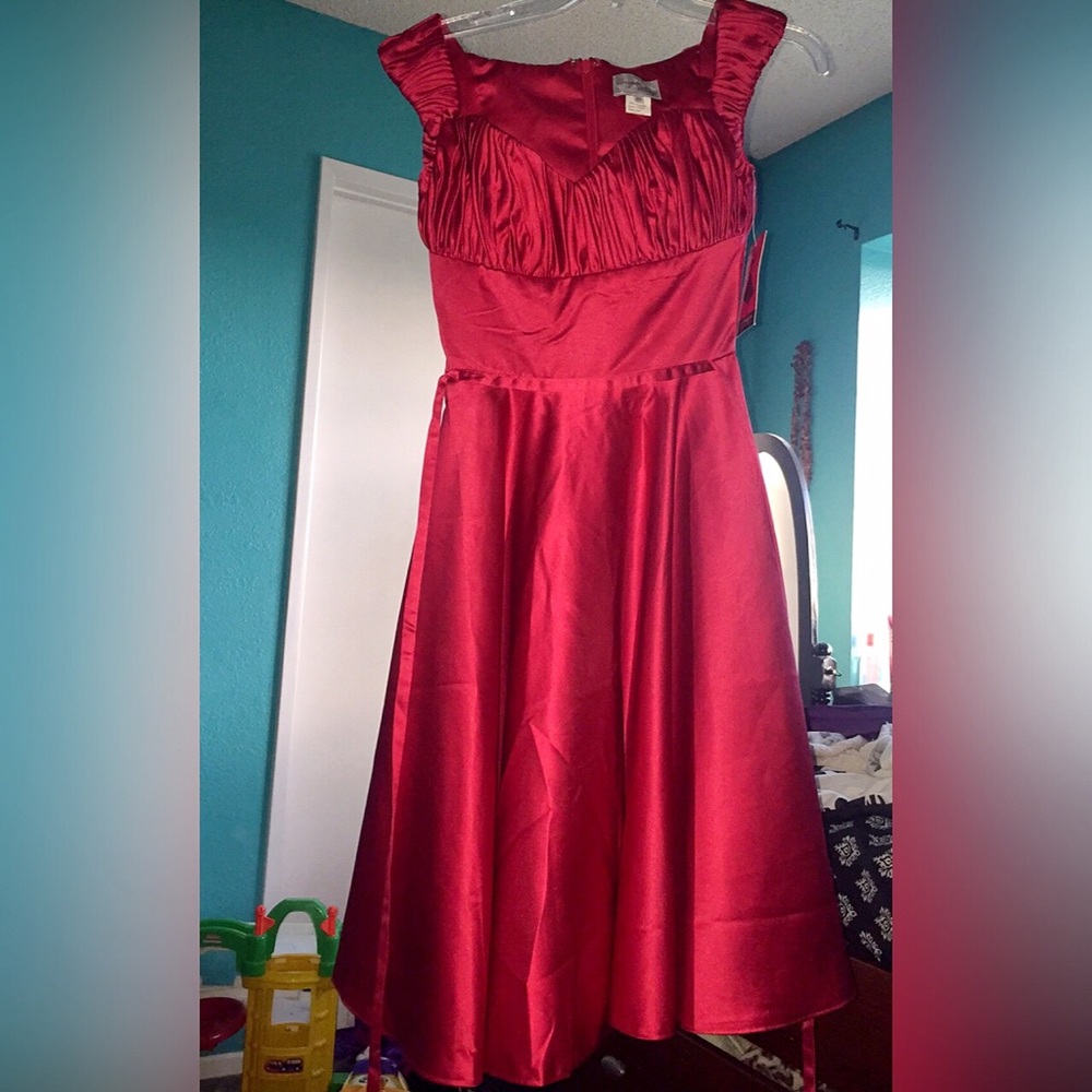 Red Unique Vintage Swing Dress