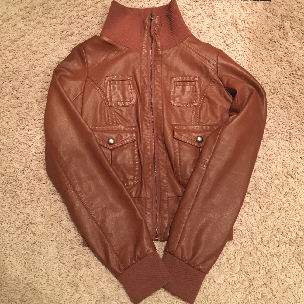 Bebe- Faux Leather Brown Jacket