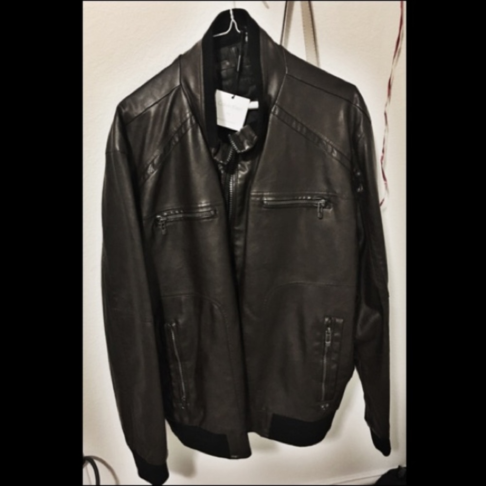 Men's Calvin Klein Black Leather Jacket
