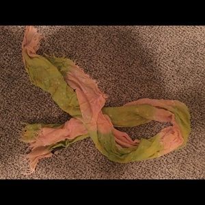 Pink and green scarf