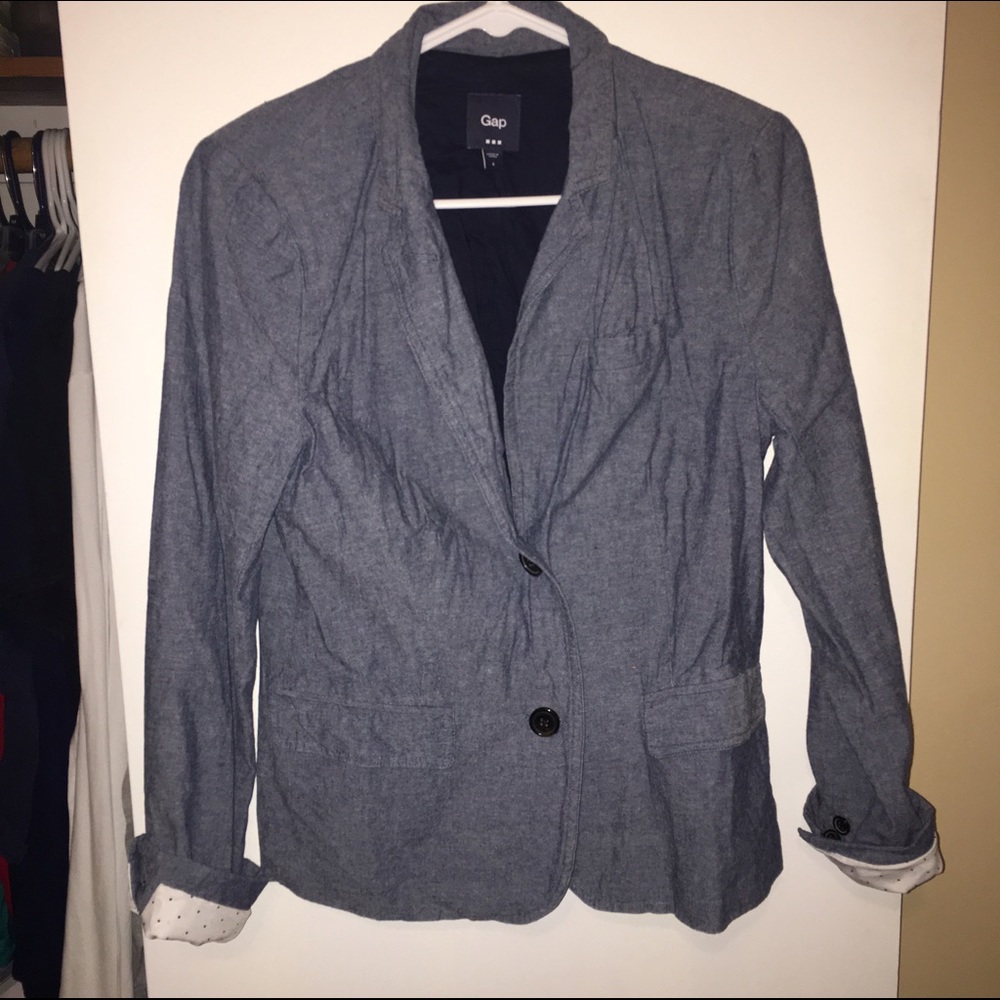 Chambray 2 Button Blazer