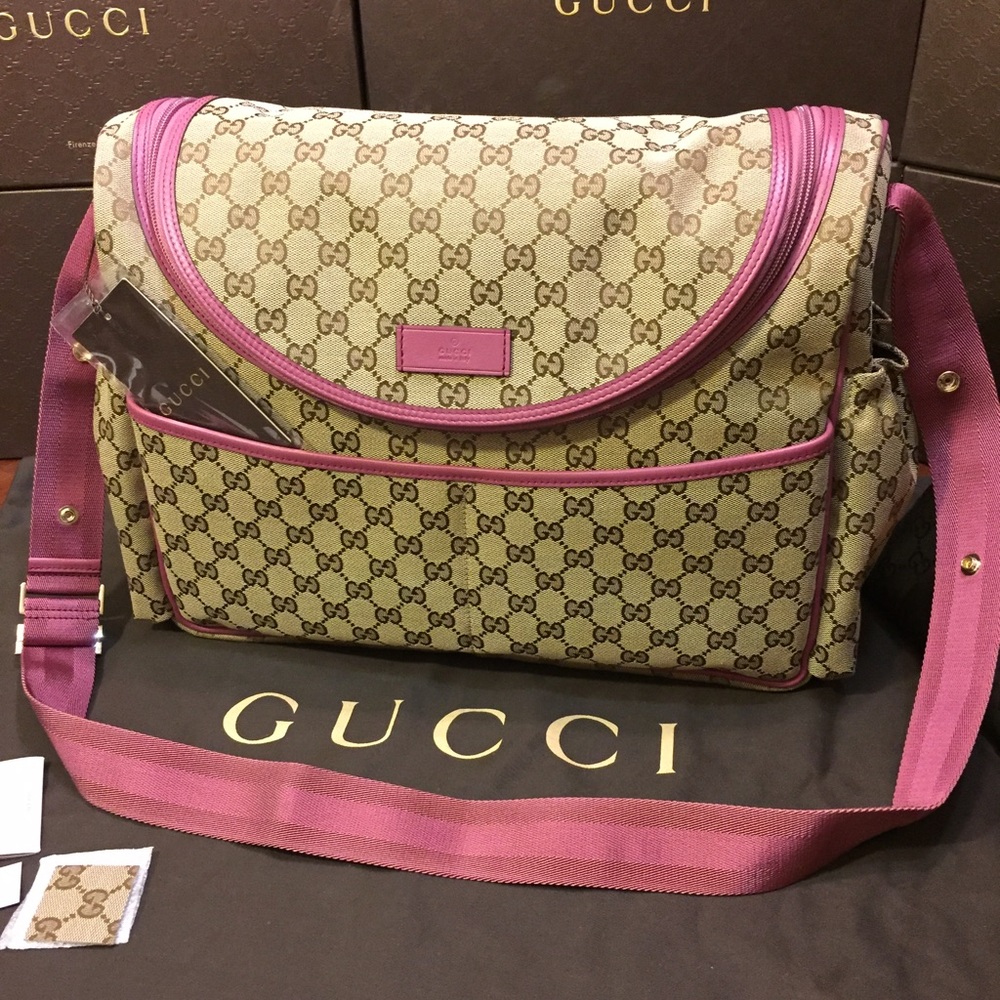 Gucci Baby Girl Diaper Bag Original GG Canvas